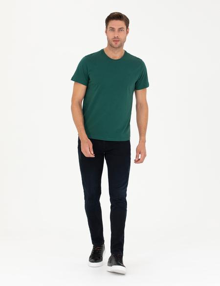 Koyu Yeşil Slim Fit Basic Tişört - 50289335073