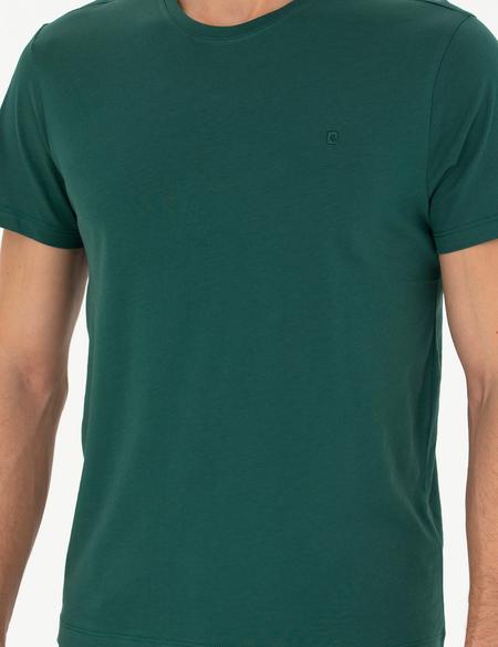 Koyu Yeşil Slim Fit Basic Tişört - 50289335073