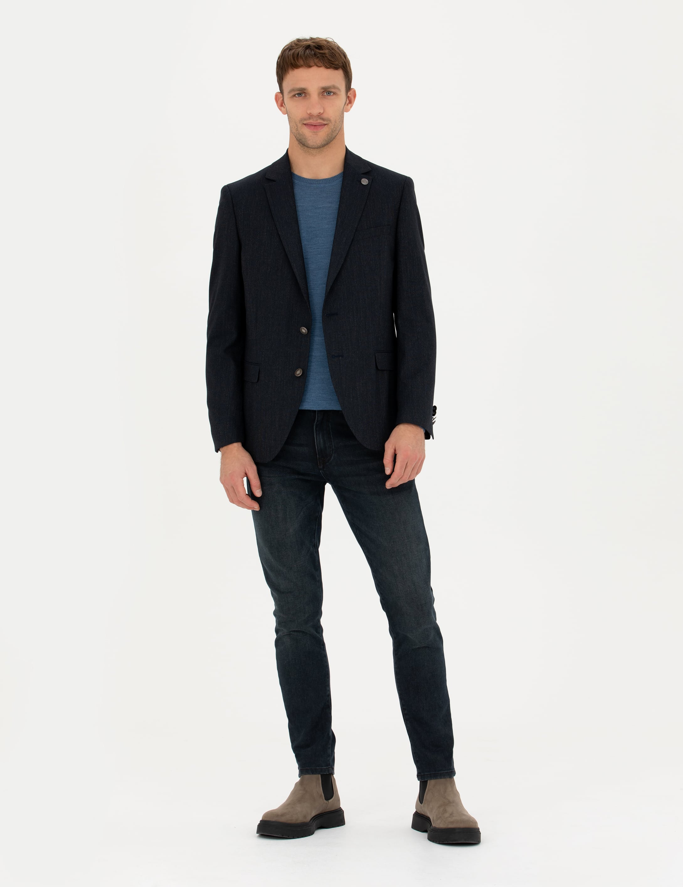 Lacivert Ekstra Slim Fit Blazer Ceket - Image 4