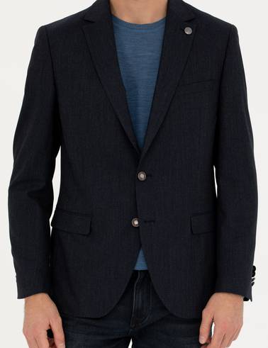 Lacivert Ekstra Slim Fit Blazer Ceket