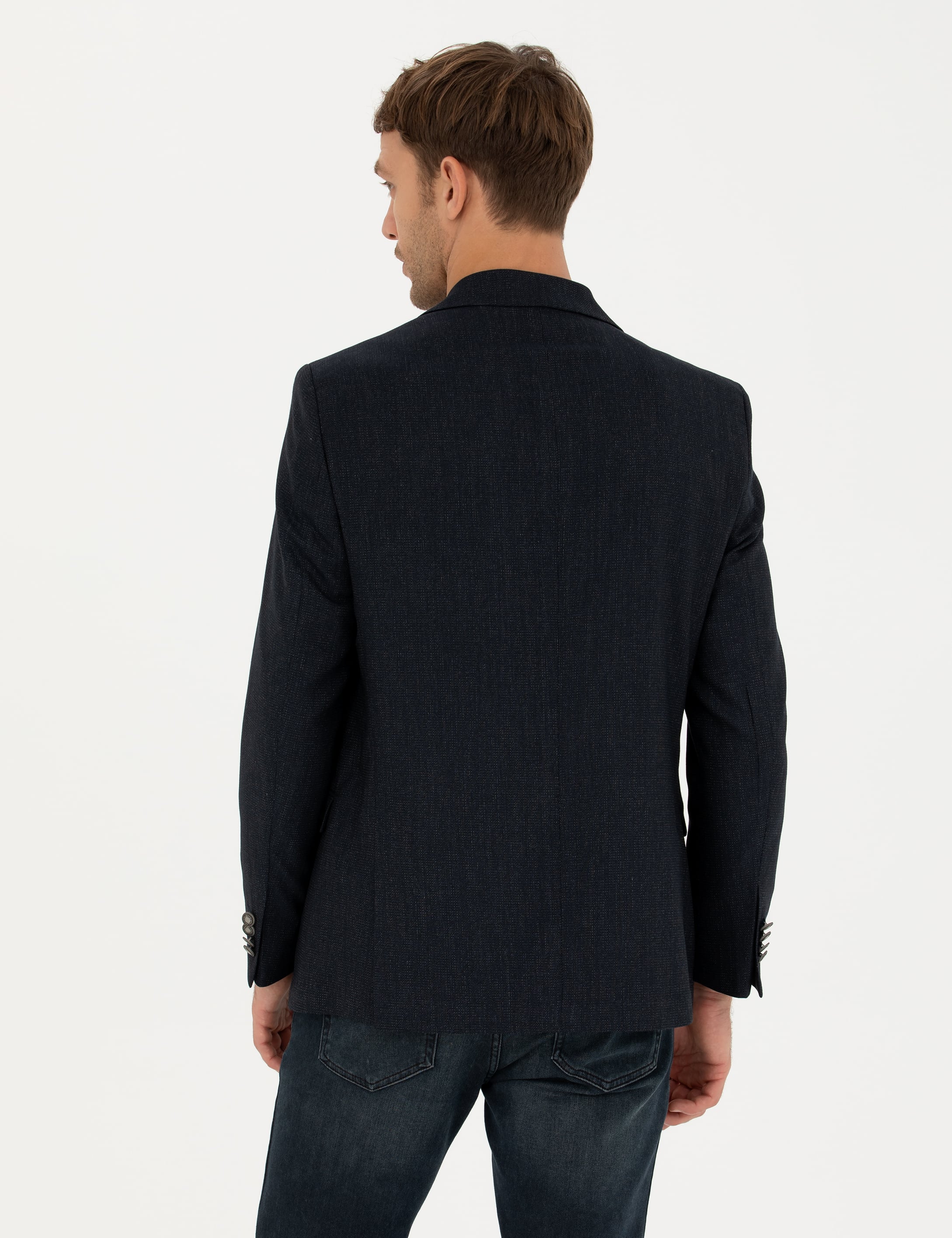 Lacivert Ekstra Slim Fit Blazer Ceket - Image 5