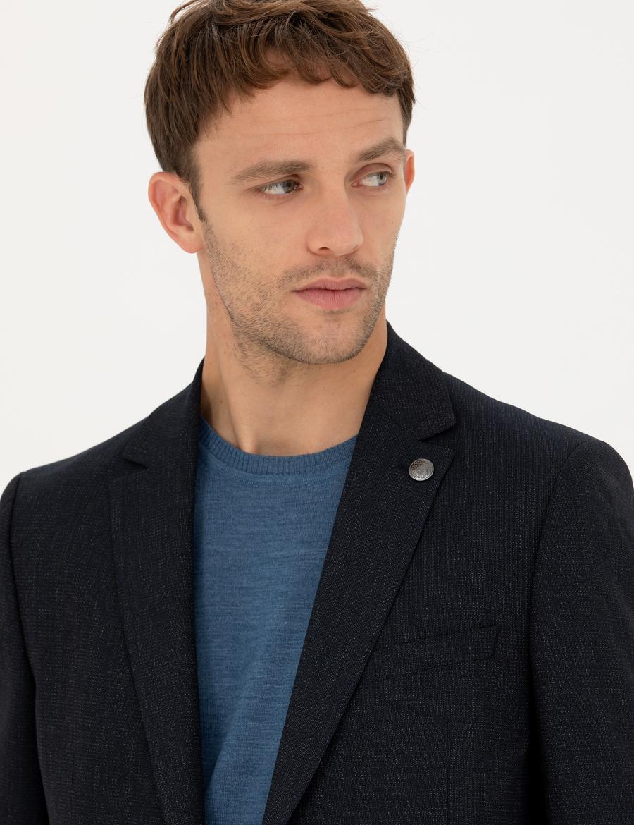 Lacivert Ekstra Slim Fit Blazer Ceket