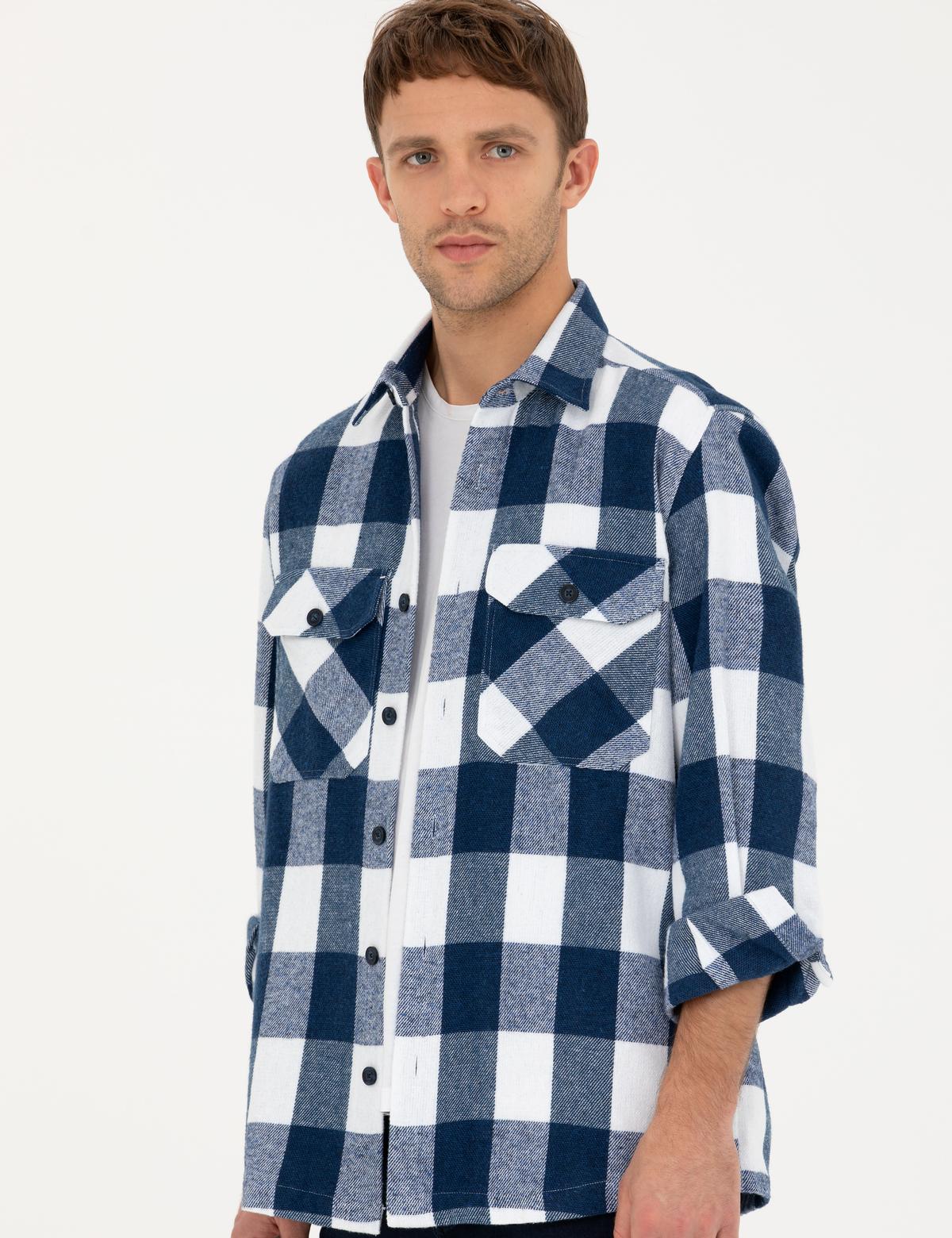 Lacivert Comfort Fit Gömlek Ceket - 50277888007
