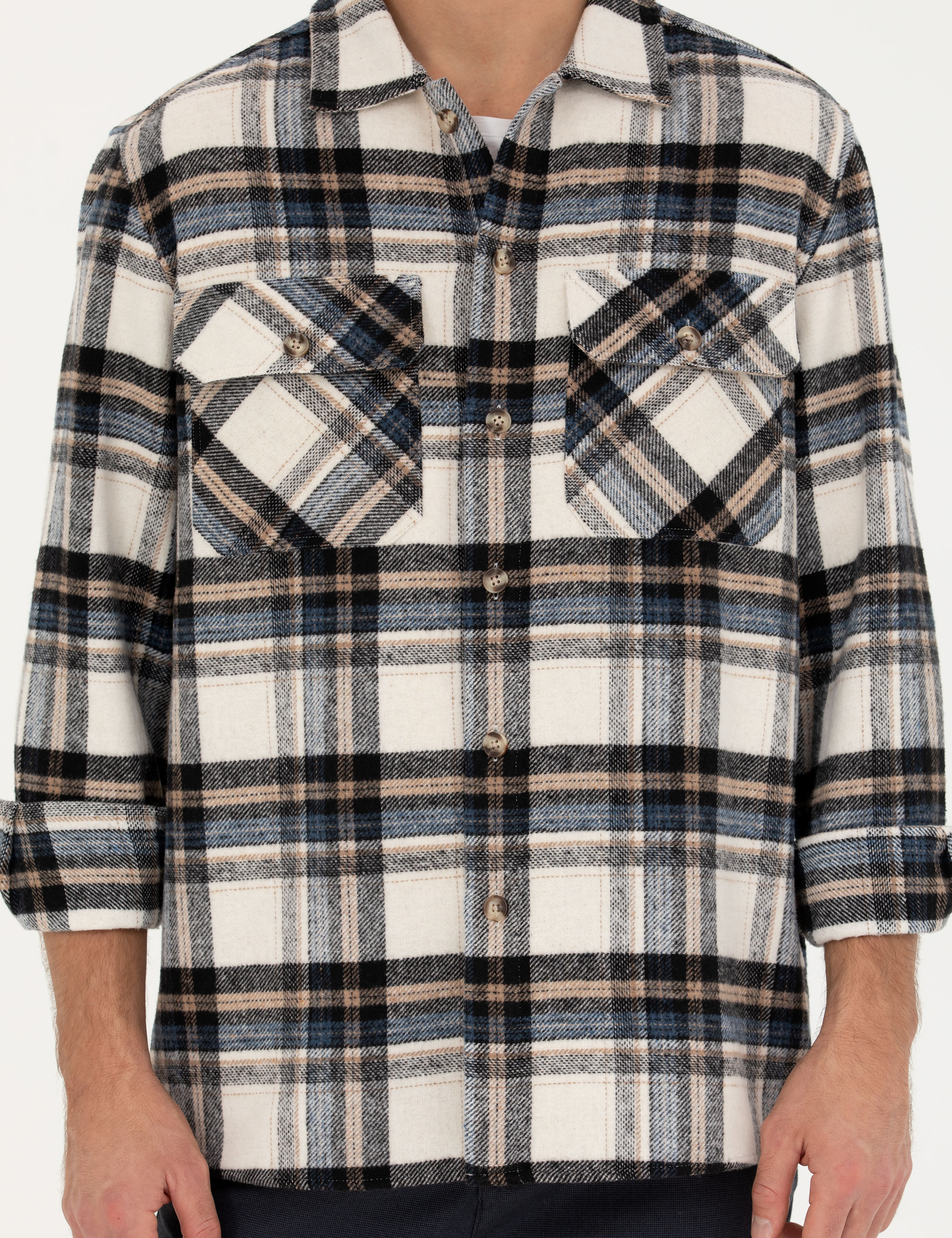 Pierre Cardin Lacivert Oversize Gömlek Ceket görsel 6