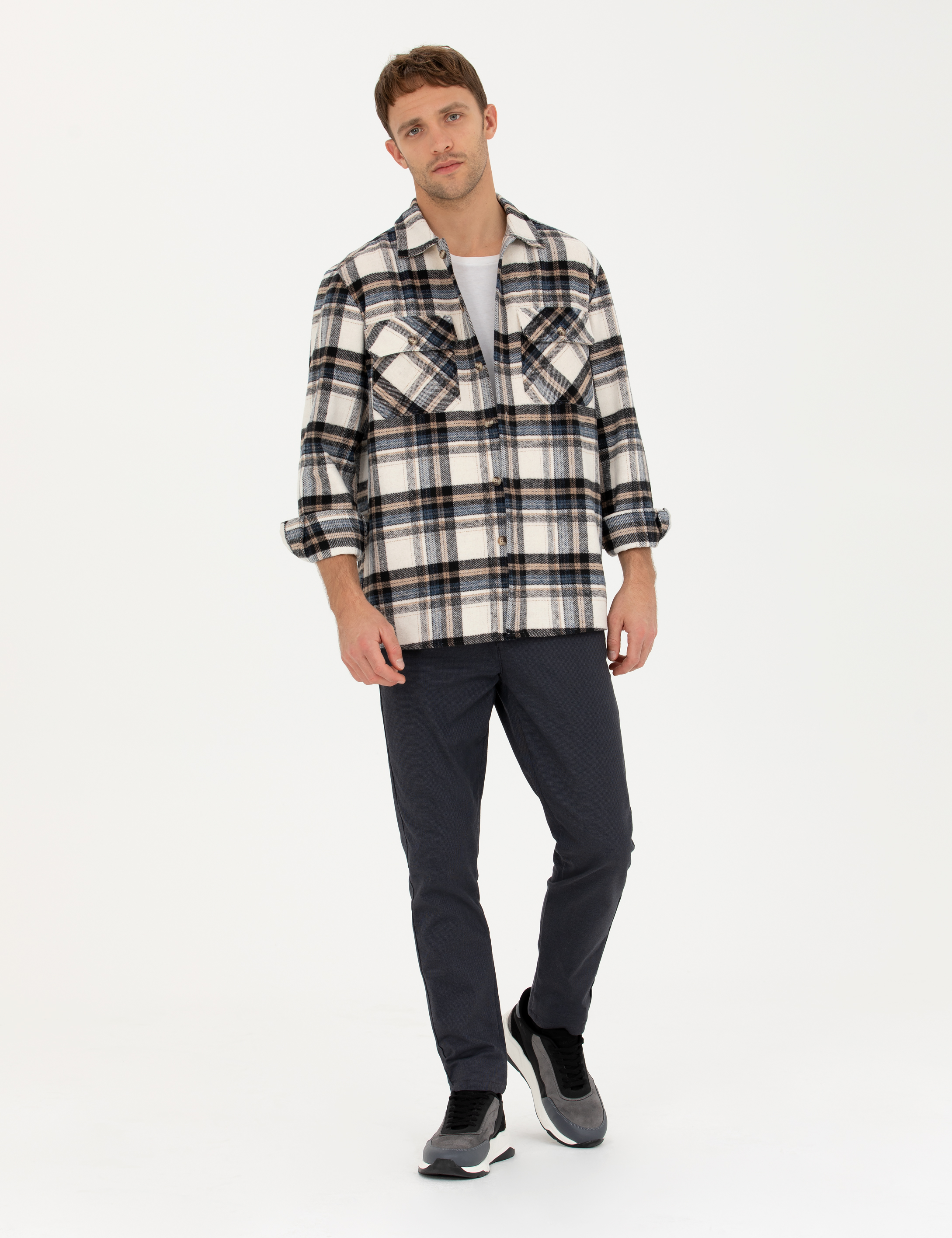 Pierre Cardin Lacivert Oversize Gömlek Ceket görsel 4