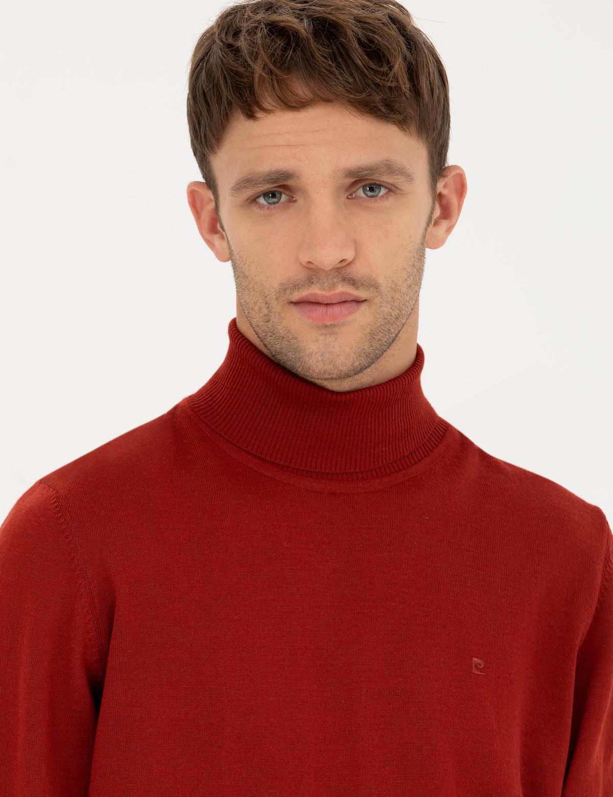 Kiremit Slim Fit Balıkçı Yaka Yün Karışımlı Basic Triko Kazak - 50270052027