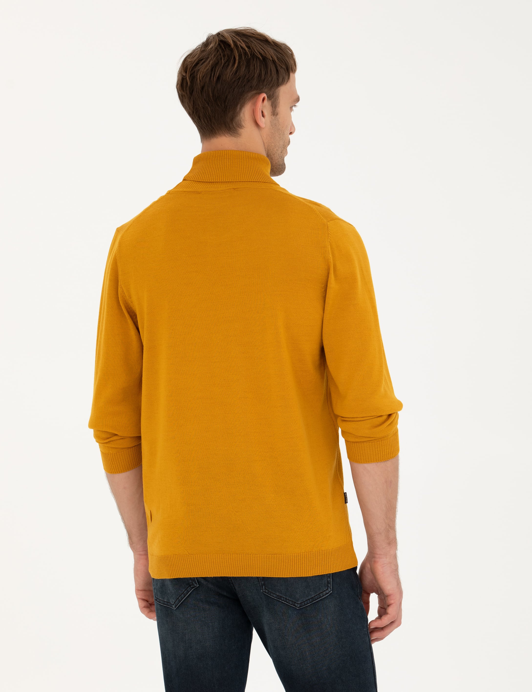 Safran Slim Fit Balıkçı Yaka Yün Karışımlı Basic Triko Kazak