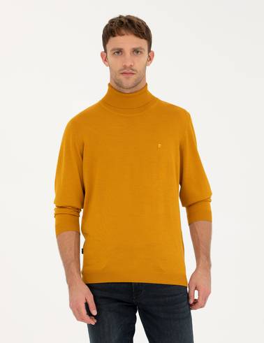 Safran Slim Fit Balıkçı Yaka Yün Karışımlı Basic Triko Kazak