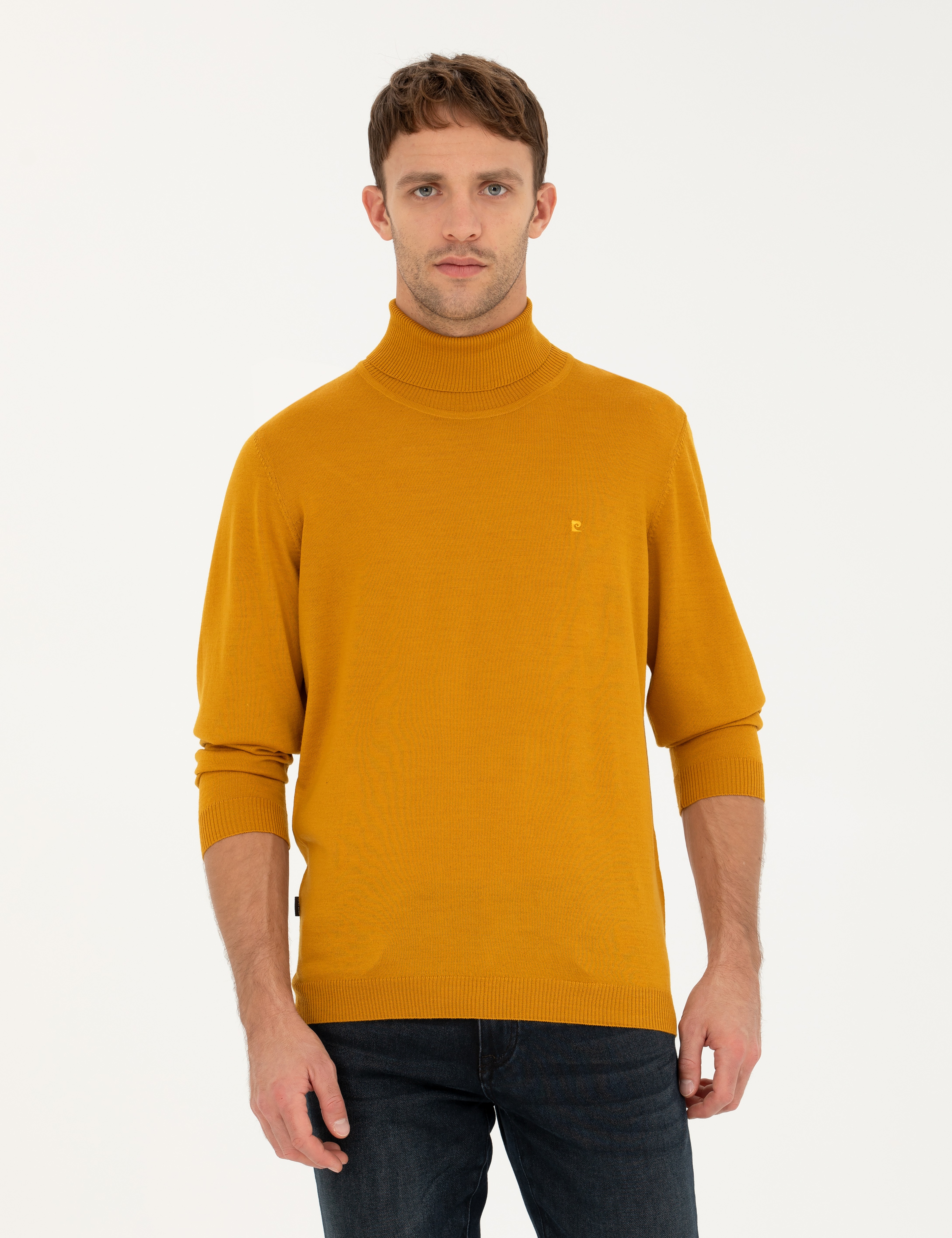 Safran Slim Fit Balıkçı Yaka Yün Karışımlı Basic Triko Kazak - Image 1