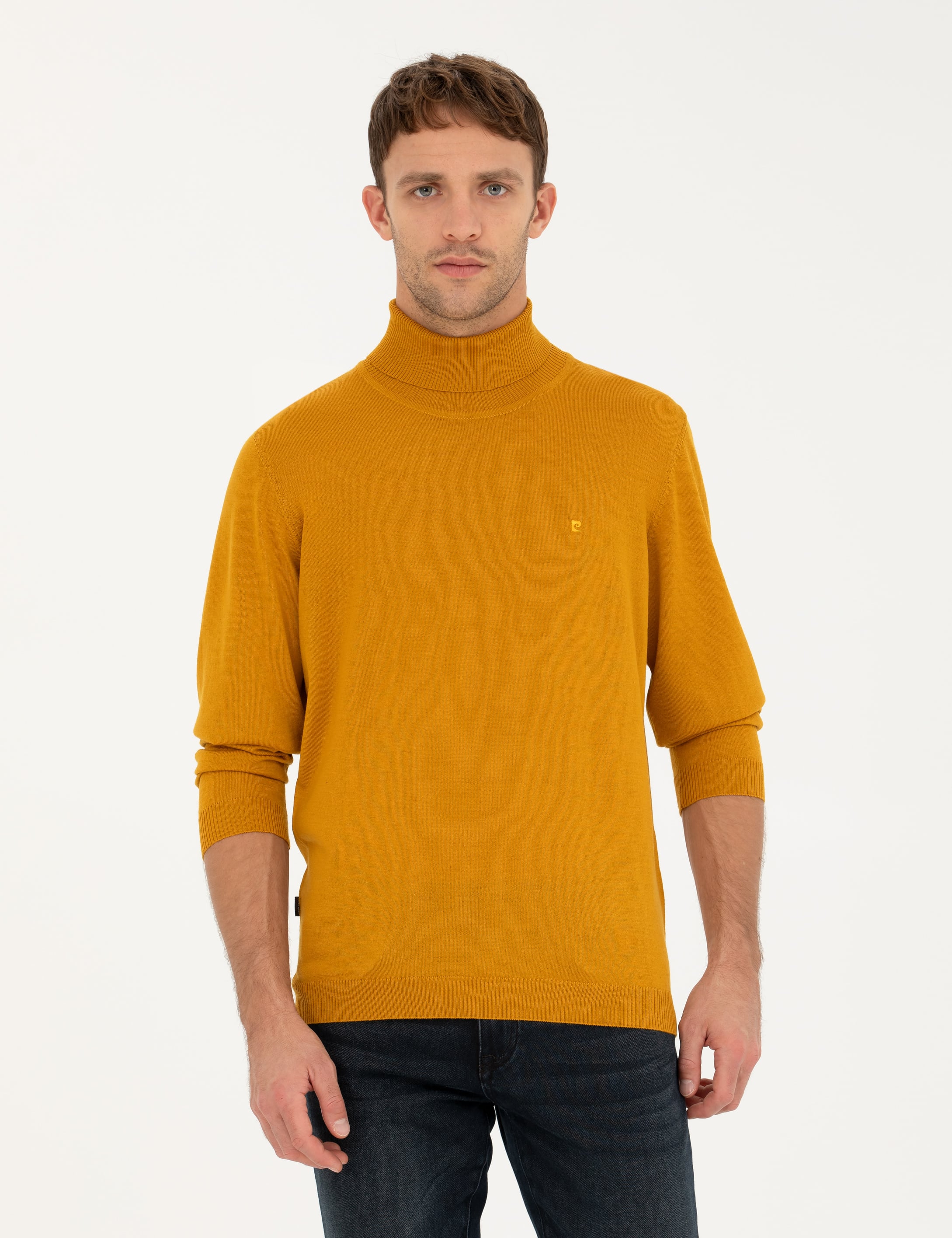 Safran Slim Fit Balıkçı Yaka Yün Karışımlı Basic Triko Kazak