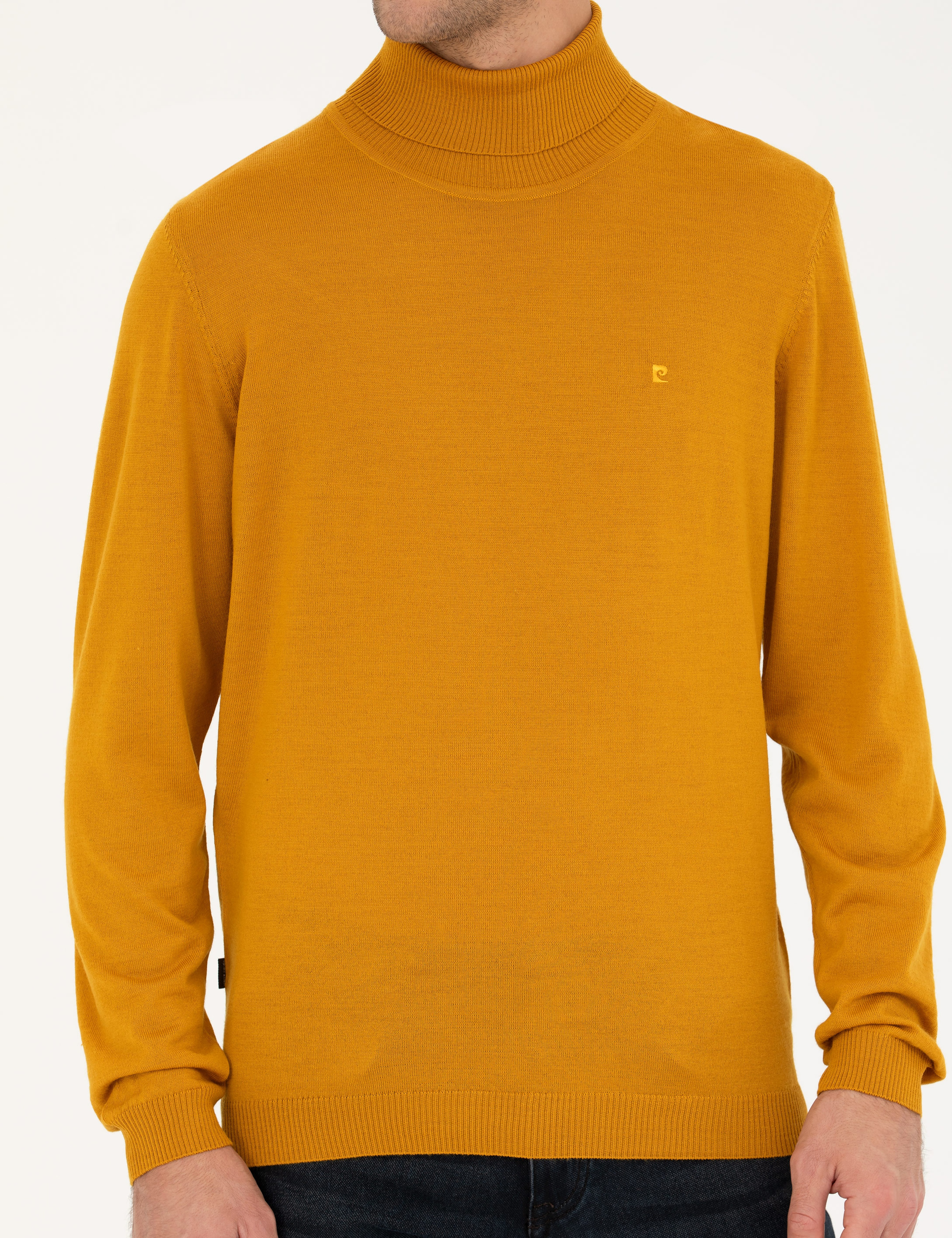 Safran Slim Fit Balıkçı Yaka Yün Karışımlı Basic Triko Kazak - Image 6