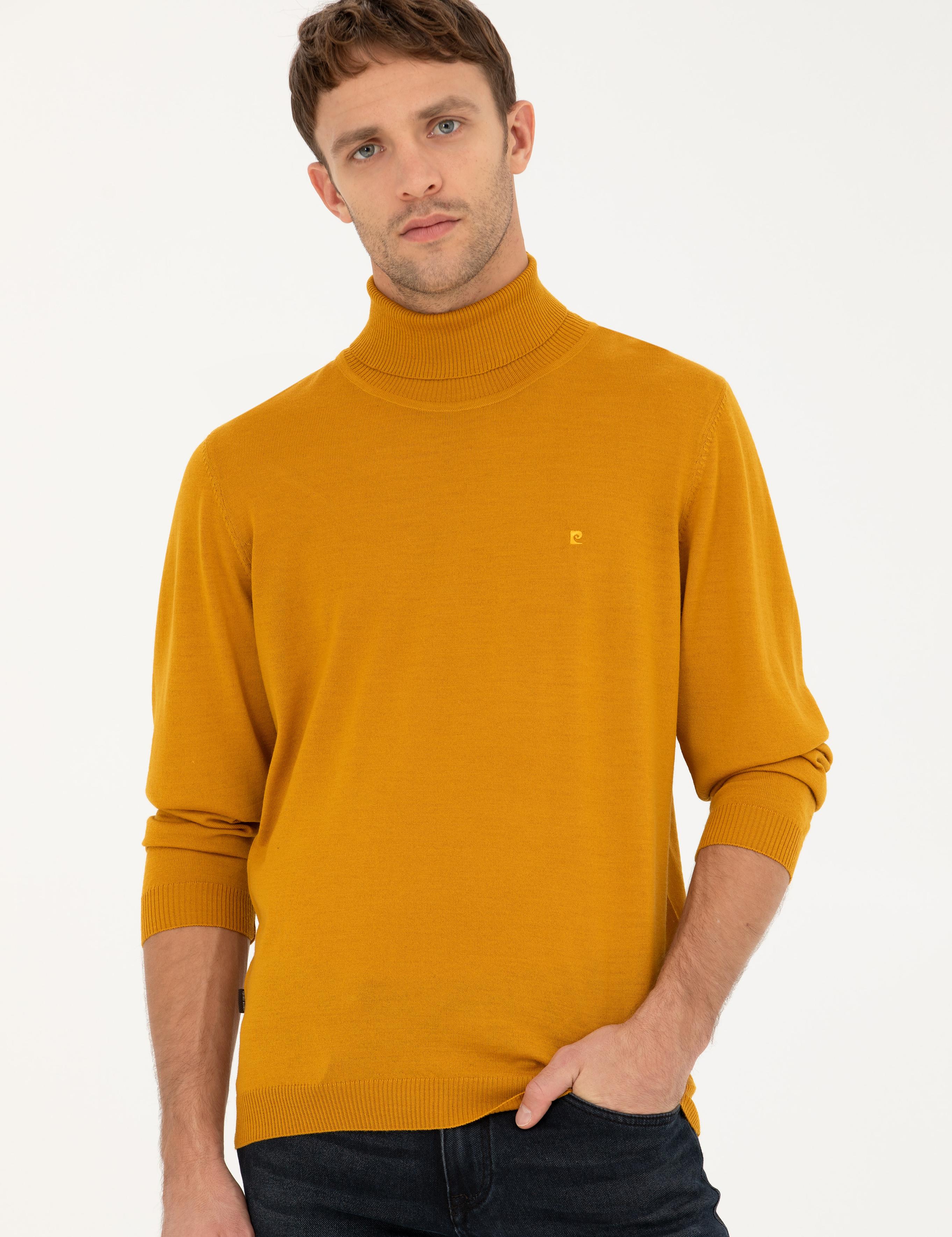 Safran Slim Fit Balıkçı Yaka Yün Karışımlı Basic Triko Kazak