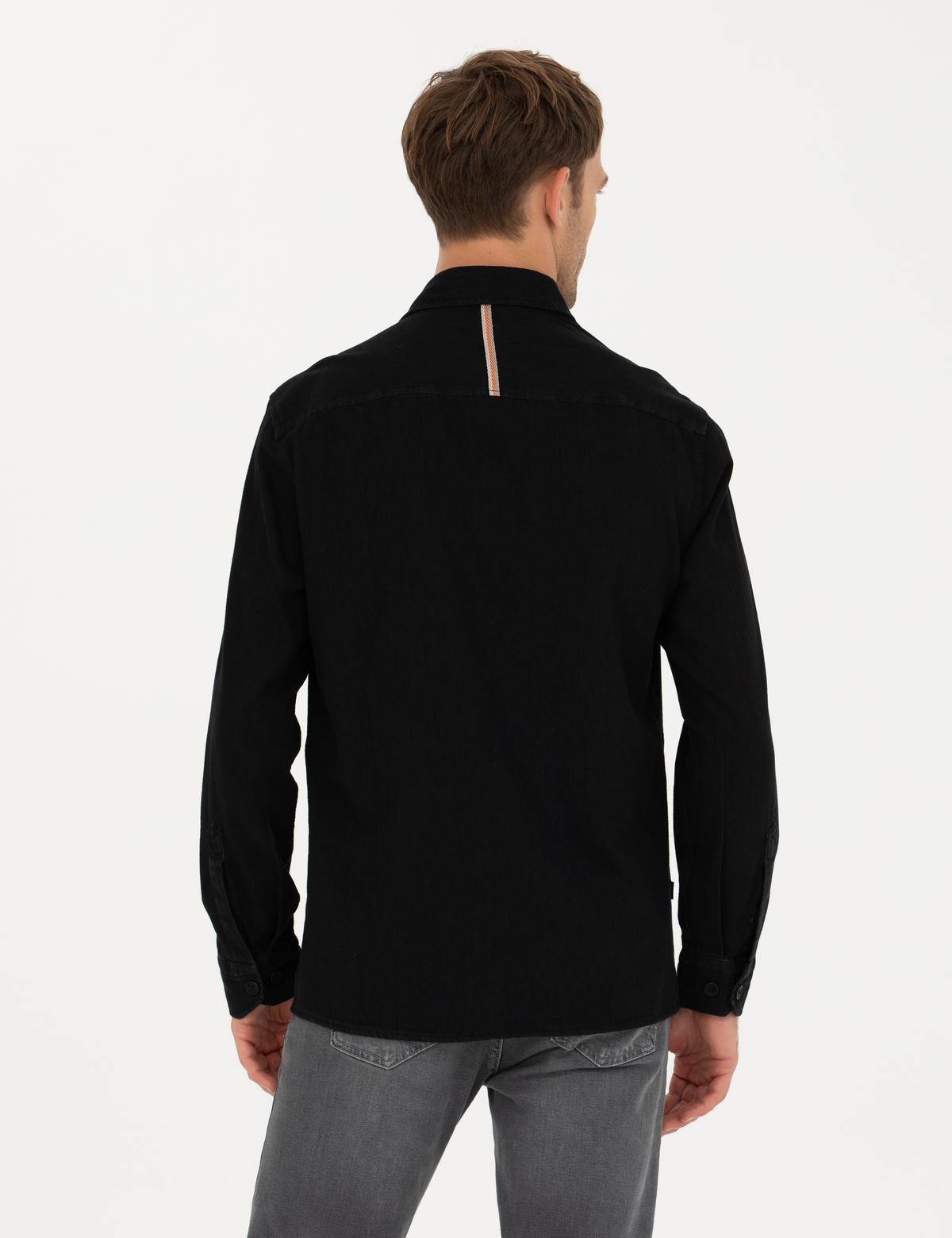 Siyah Regular Fit Uzun Kollu Gömlek - 50274658006