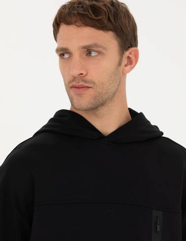 Siyah Regular Fit Sweatshirt