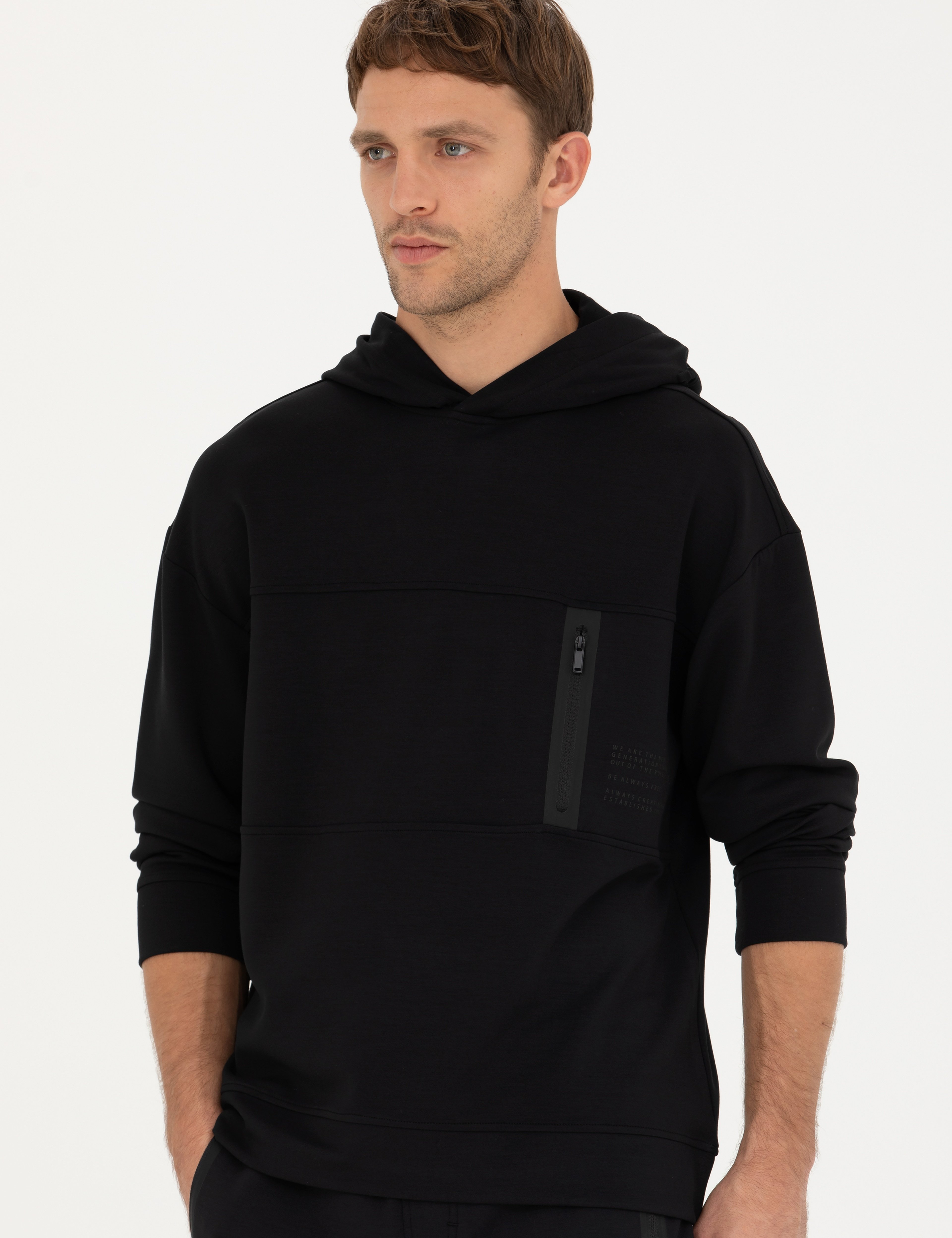 Siyah Regular Fit Sweatshirt