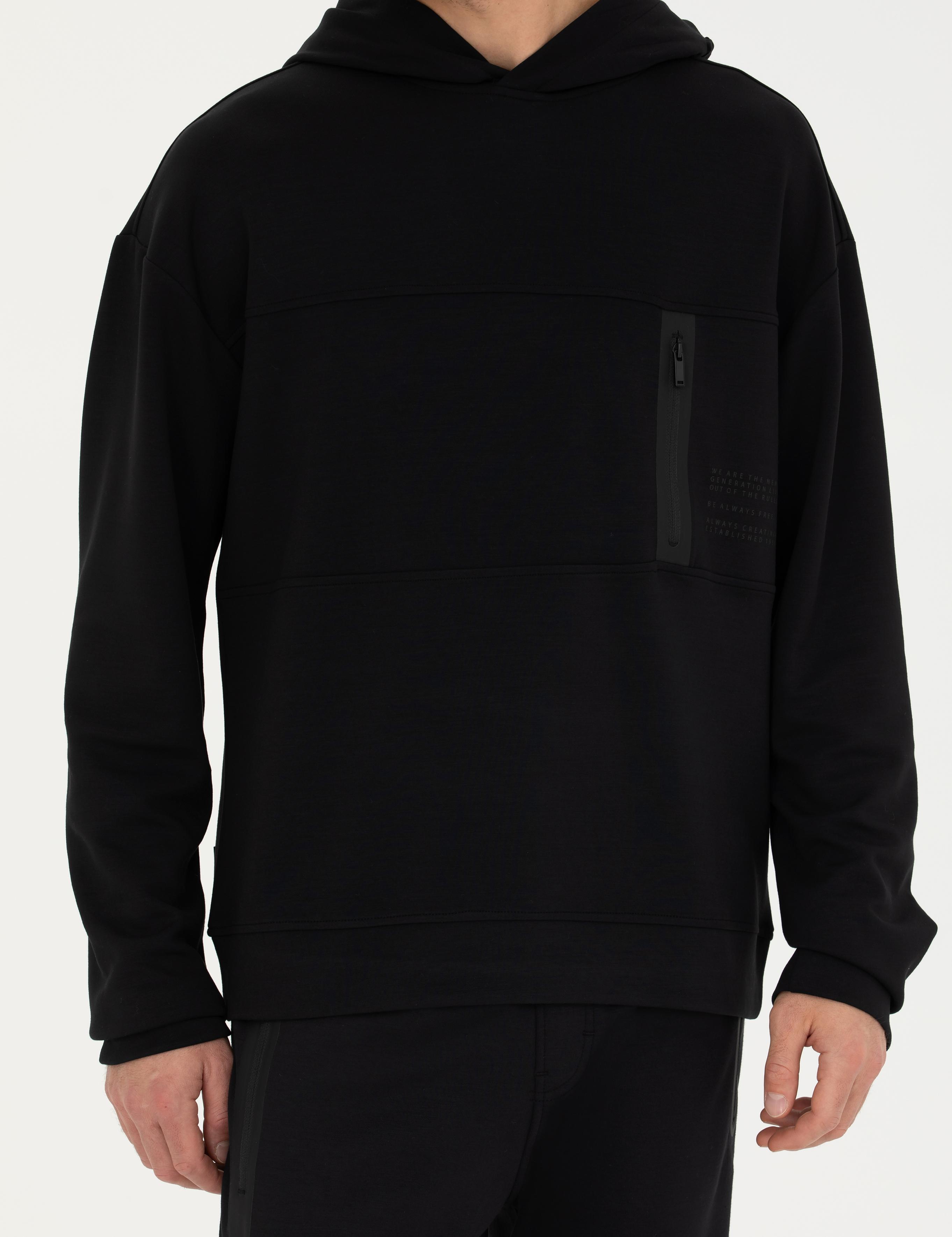 Siyah Regular Fit Sweatshirt