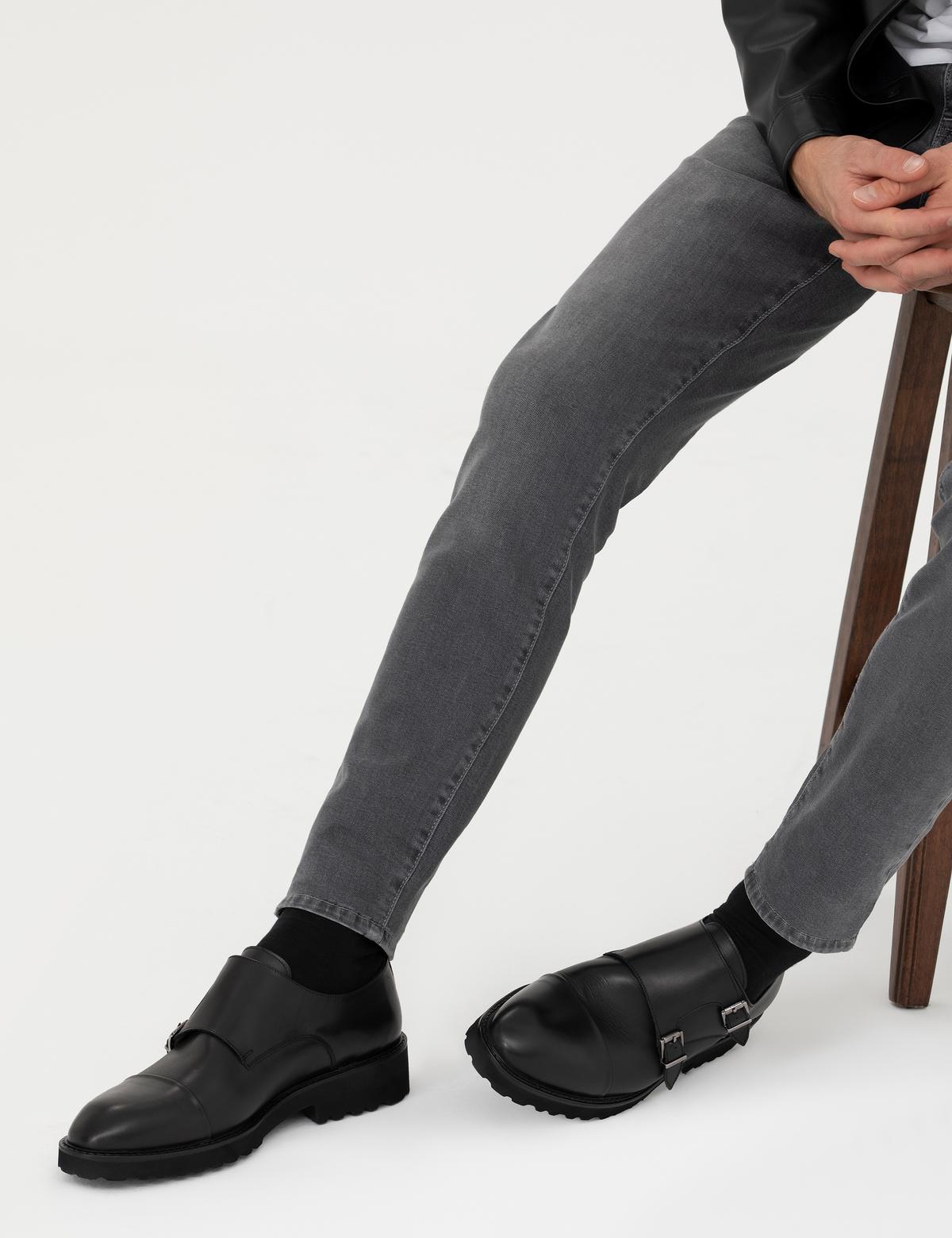 Siyah %100 Deri Klasik Ayakkabı - 50278930022