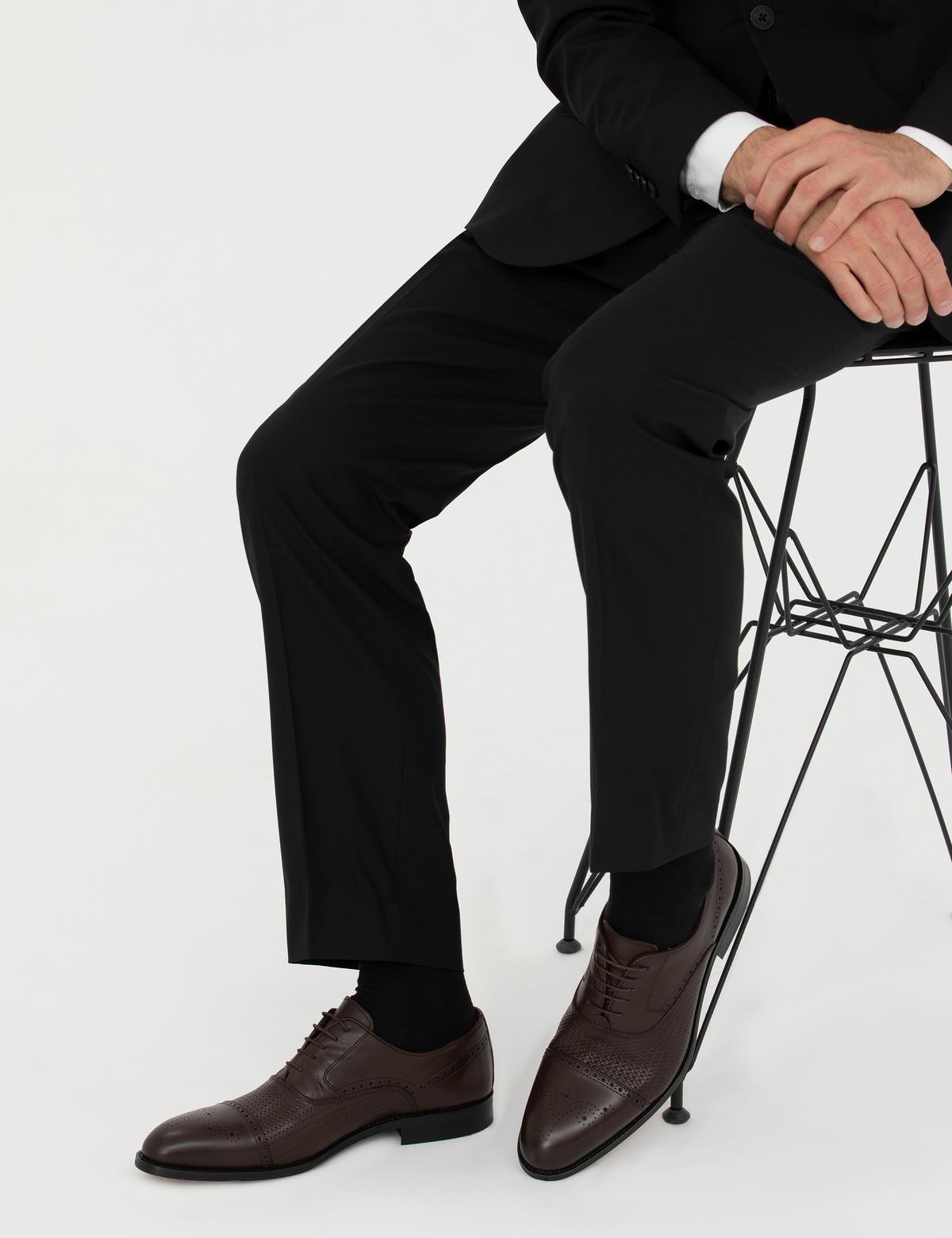 Kahverengi %100 Deri Klasik Ayakkabı - 50290681026