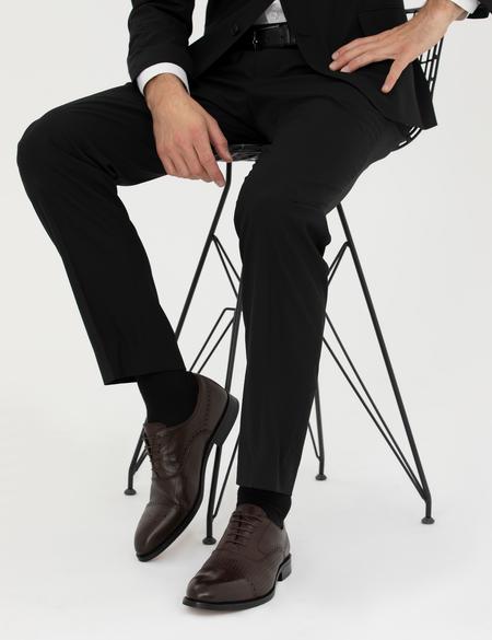 Kahverengi %100 Deri Klasik Ayakkabı - 50290681026