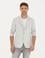 Açık Gri Ex. Slim Fit Keten Karışımlı Ceket