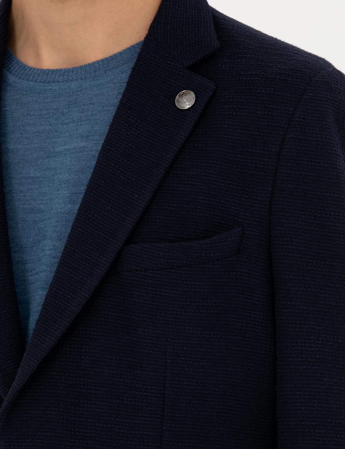 Lacivert %100 Pamuk Ex. Slim Fit Spor Ceket - 50272747053