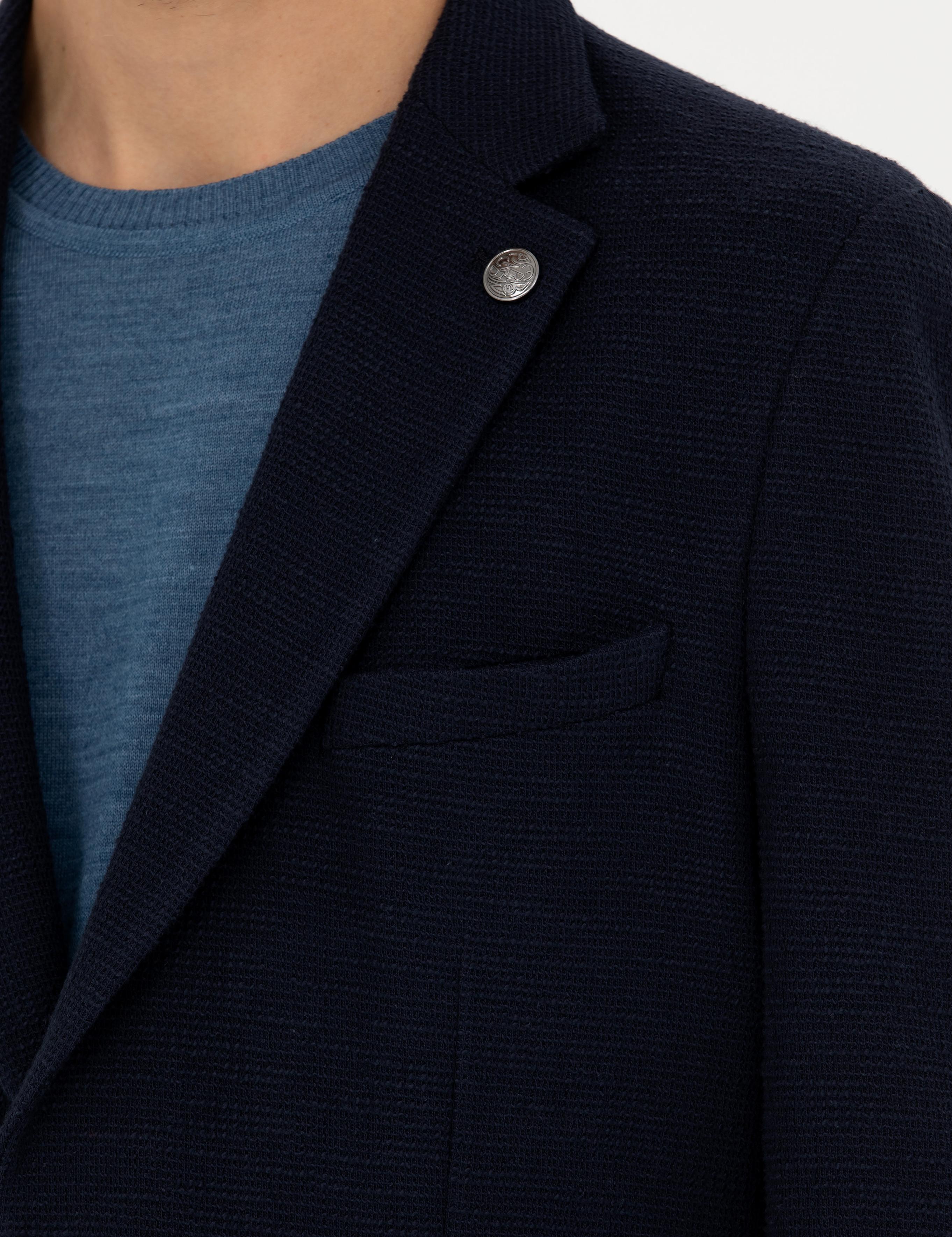 Lacivert %100 Pamuk Ex. Slim Fit Spor Ceket