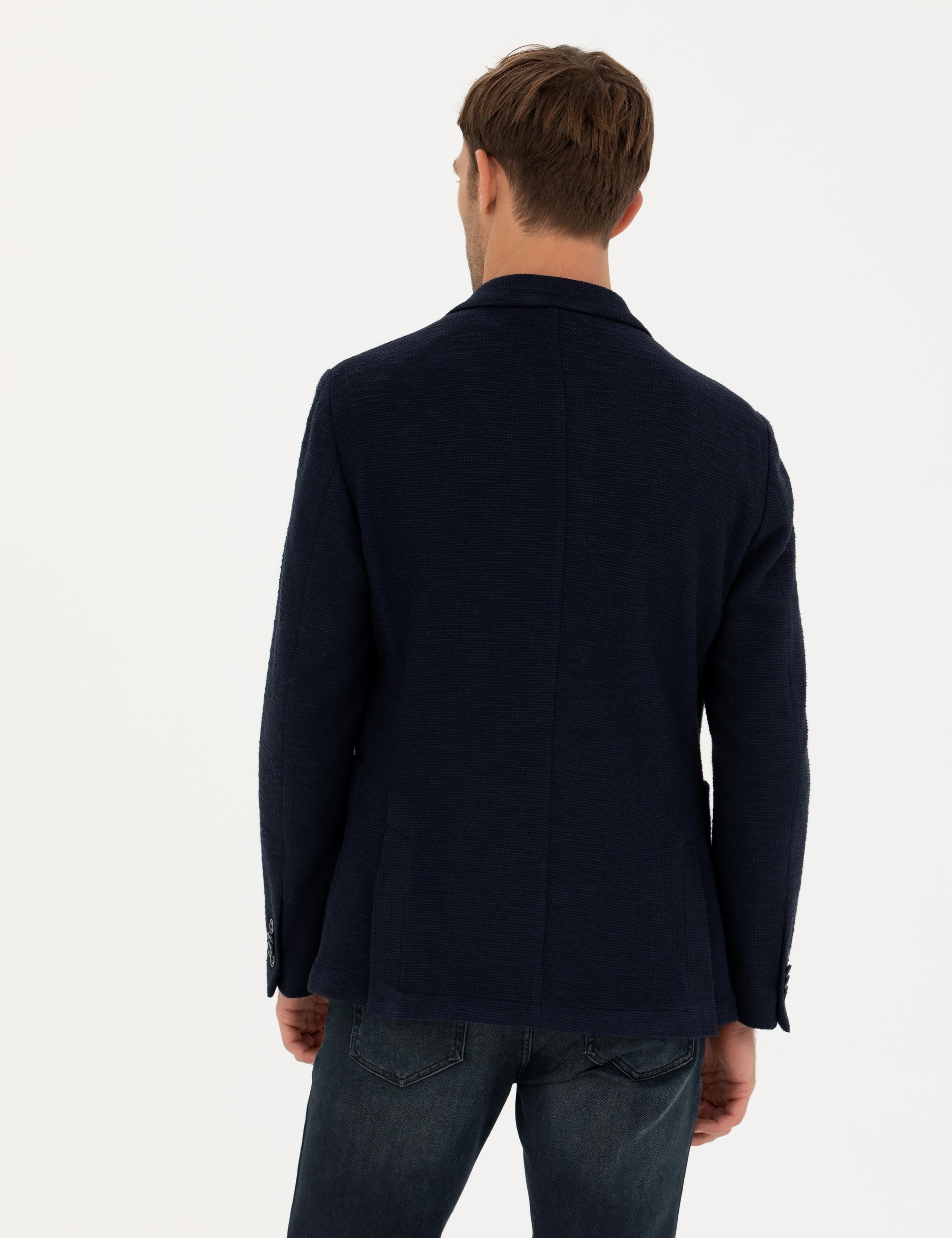 Lacivert %100 Pamuk Ex. Slim Fit Spor Ceket