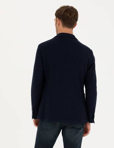 Lacivert %100 Pamuk Ex. Slim Fit Spor Ceket