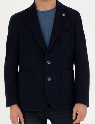 Lacivert %100 Pamuk Ex. Slim Fit Spor Ceket