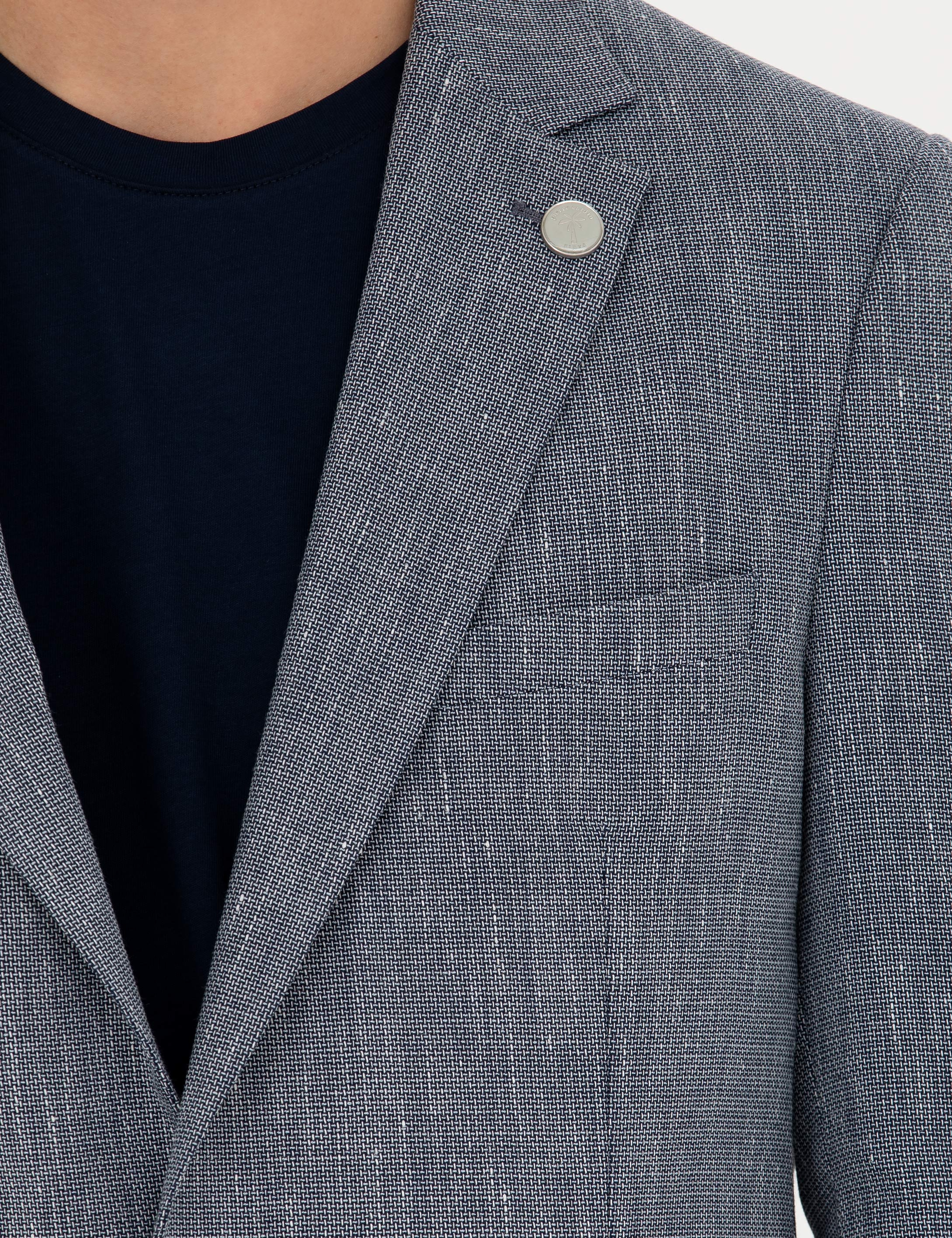 Lacivert Ex. Slim Fit Keten Karışımlı Ceket - Image 7