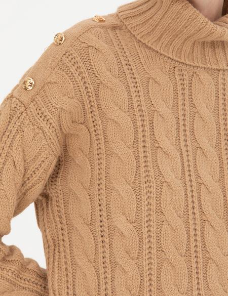 Bej Regular Fit Balıkçı Yaka Kazak - 50276220045