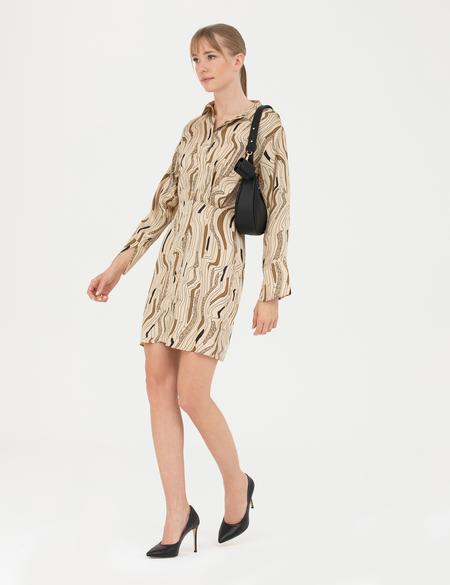 Krem Saten Gömlek  Elbise - 50273142003