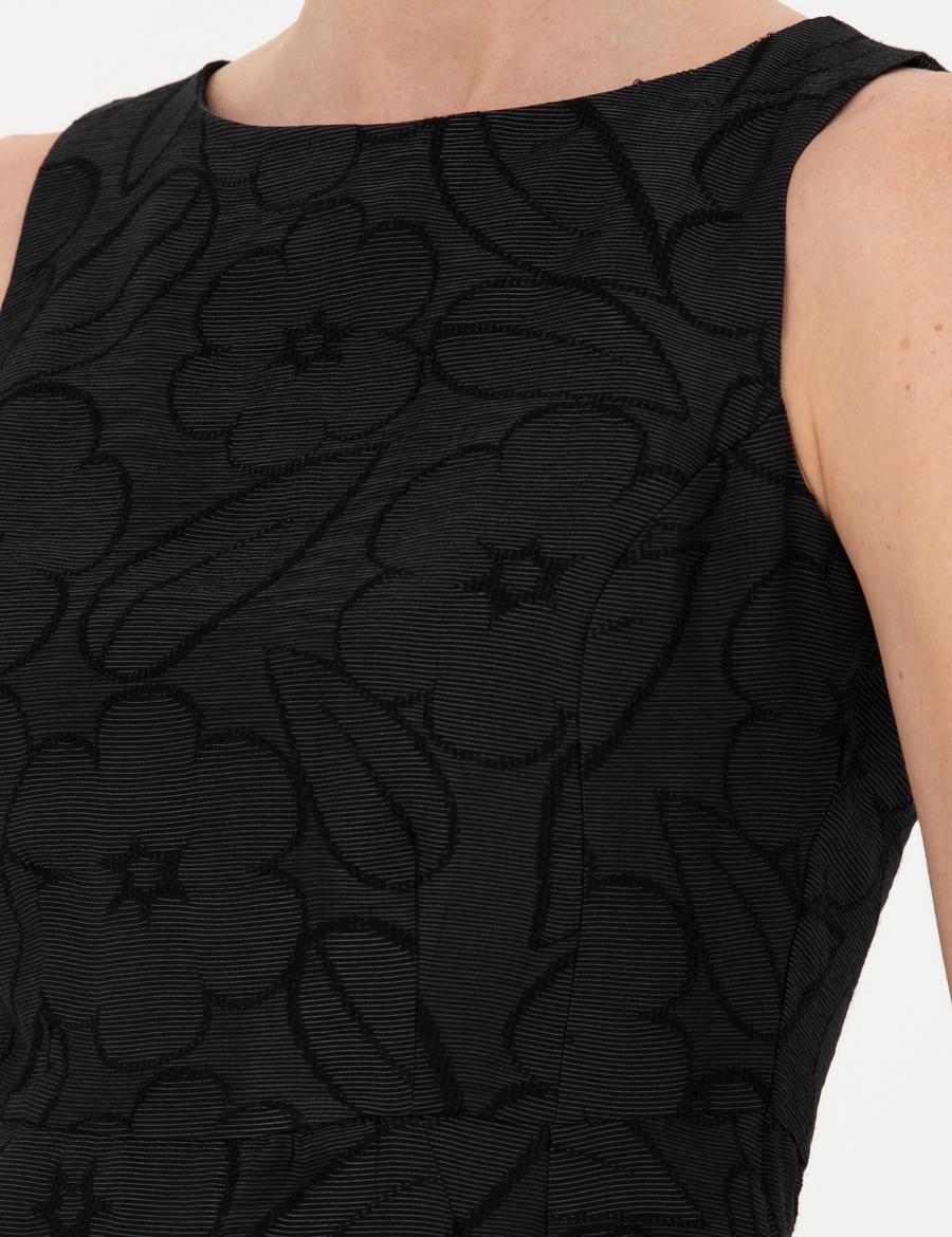 Siyah Slim Fit Dokuma Elbise