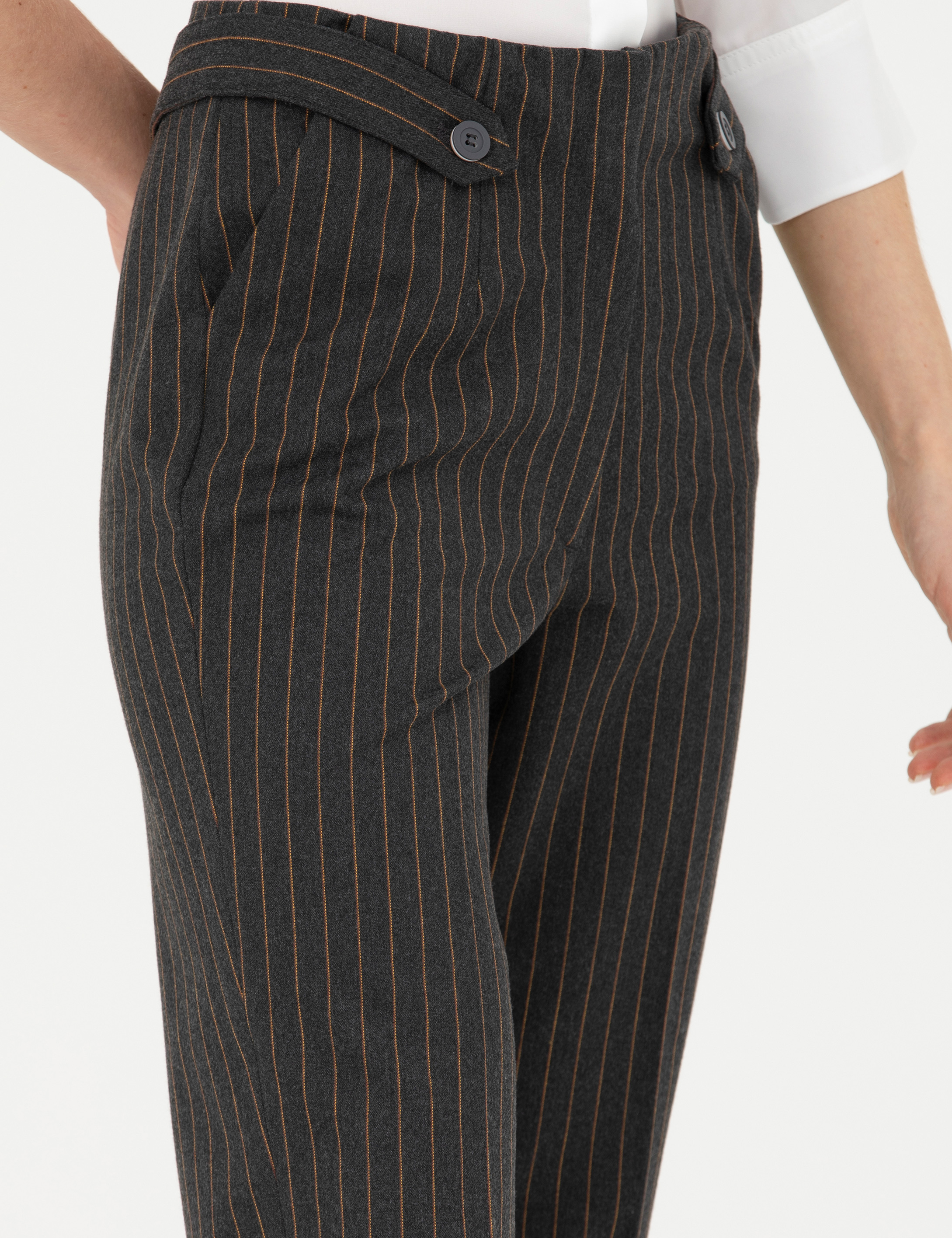 Pierre Cardin Antrasit Carrot Fit Kumaş Pantolon görsel 5