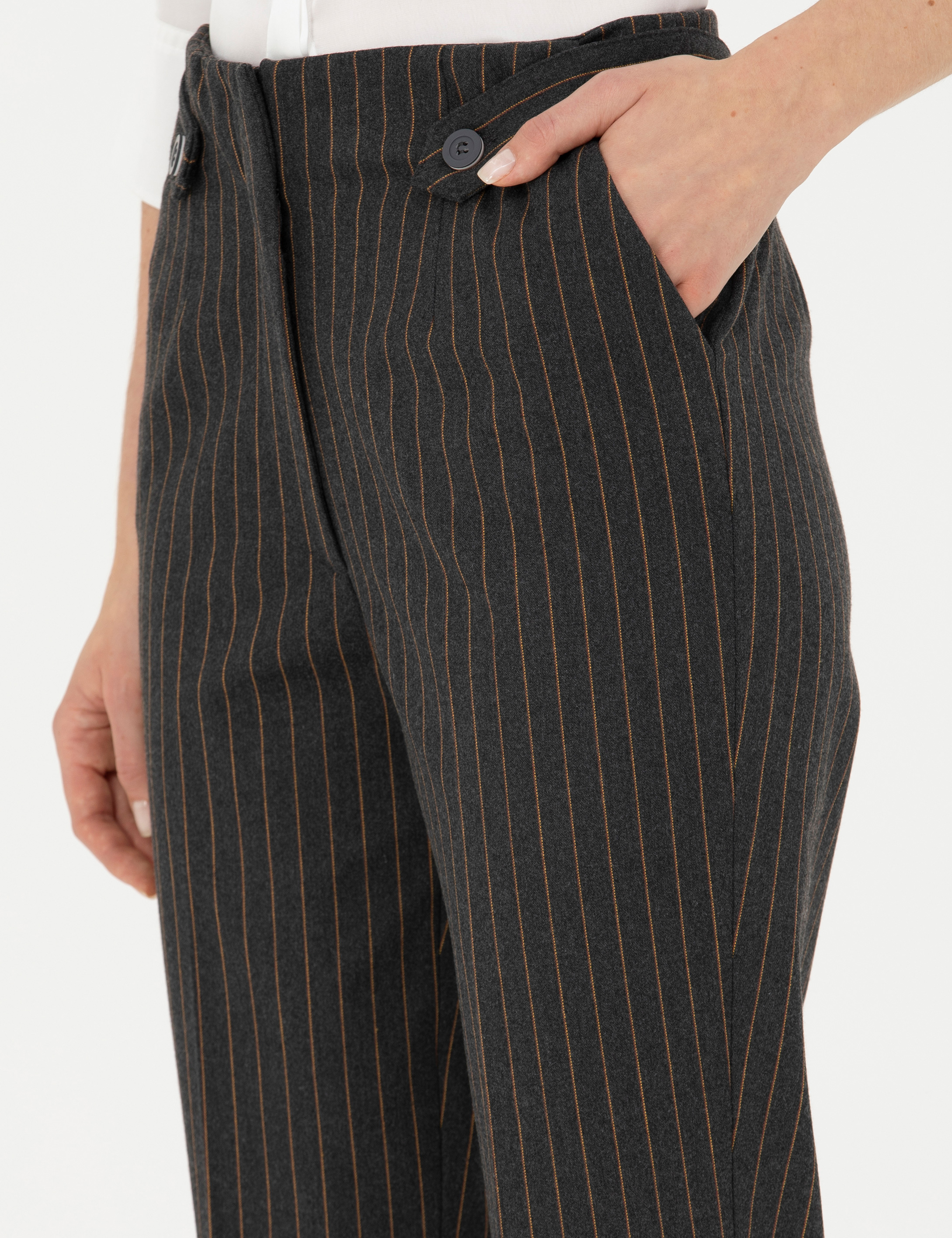 Pierre Cardin Antrasit Carrot Fit Kumaş Pantolon görsel 6