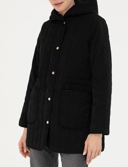 Siyah Kapüşonlu Mont - 50272232009