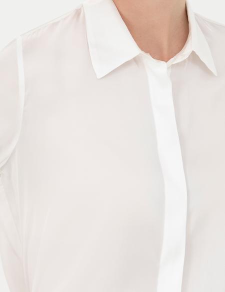 Ekru Comfort Fit Saten Gömlek - 50273131012