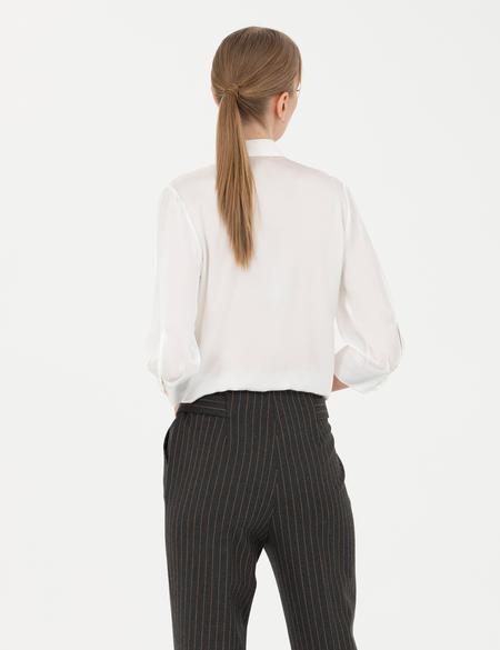 Ekru Comfort Fit Saten Gömlek - 50273131012