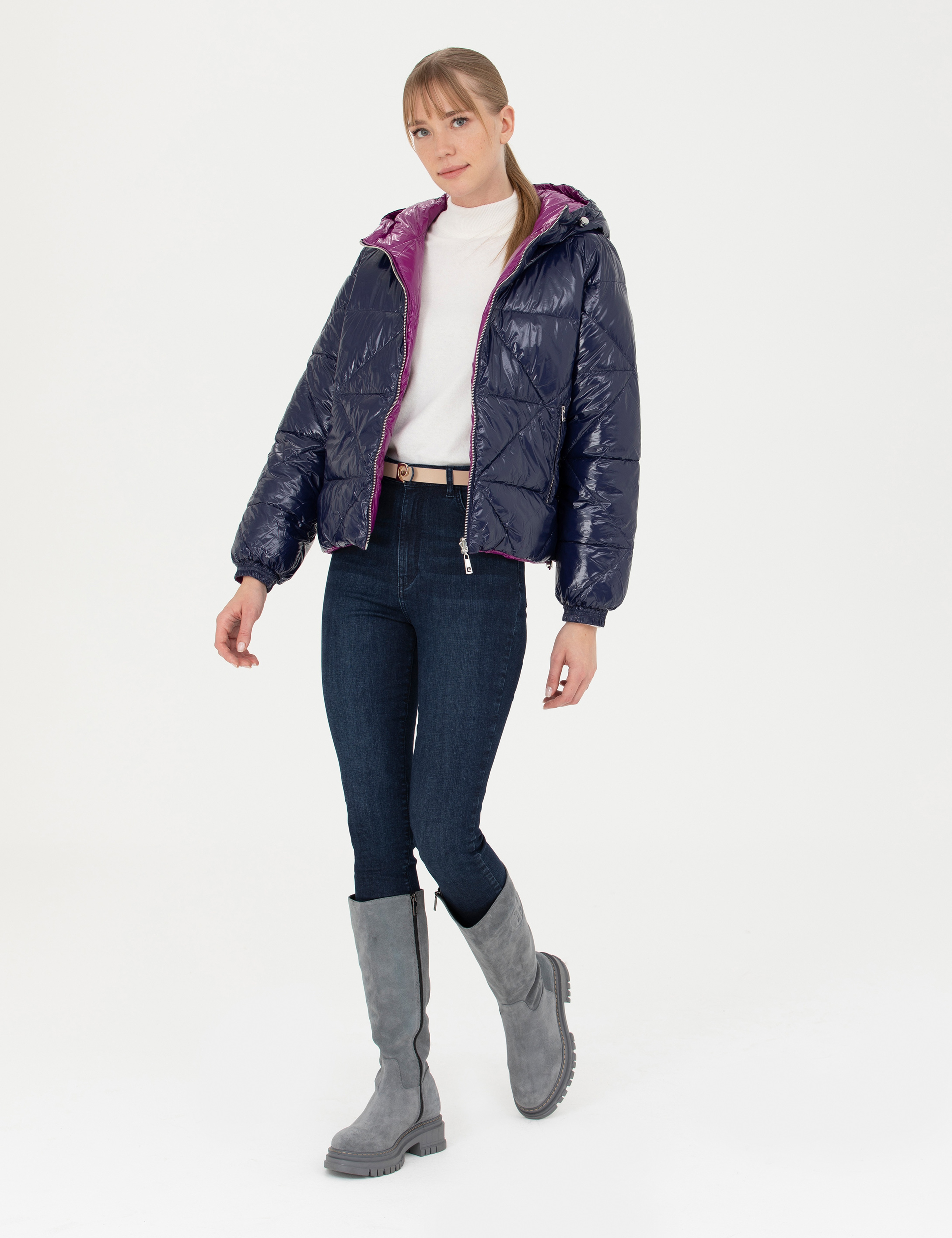 Lacivert Crop Top Mont - Image 3