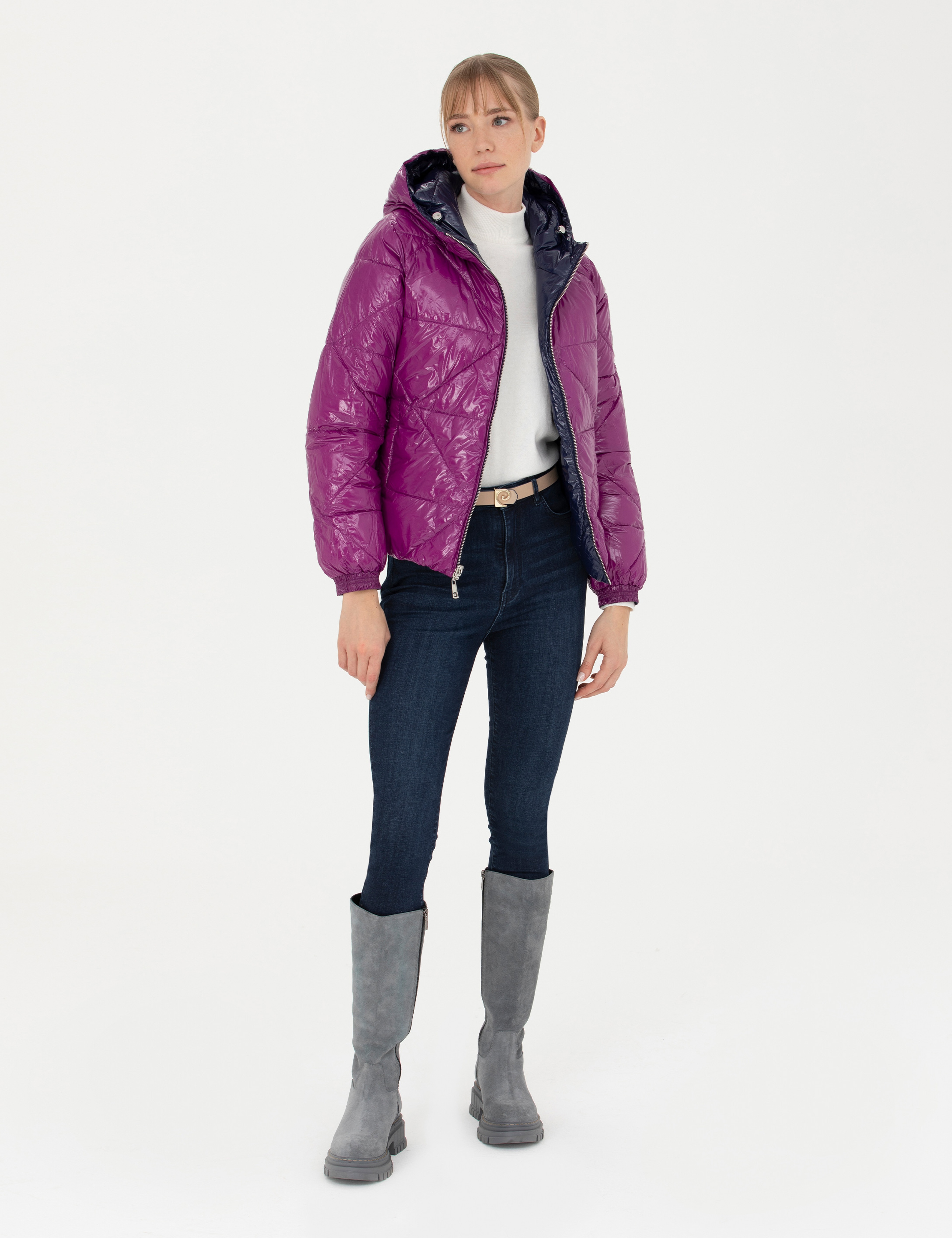Lacivert Crop Top Mont