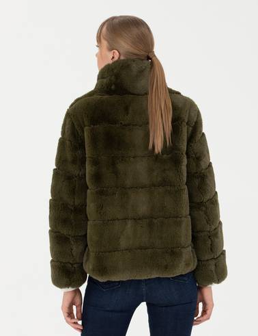 Haki Comfort Fit Suni Kürk