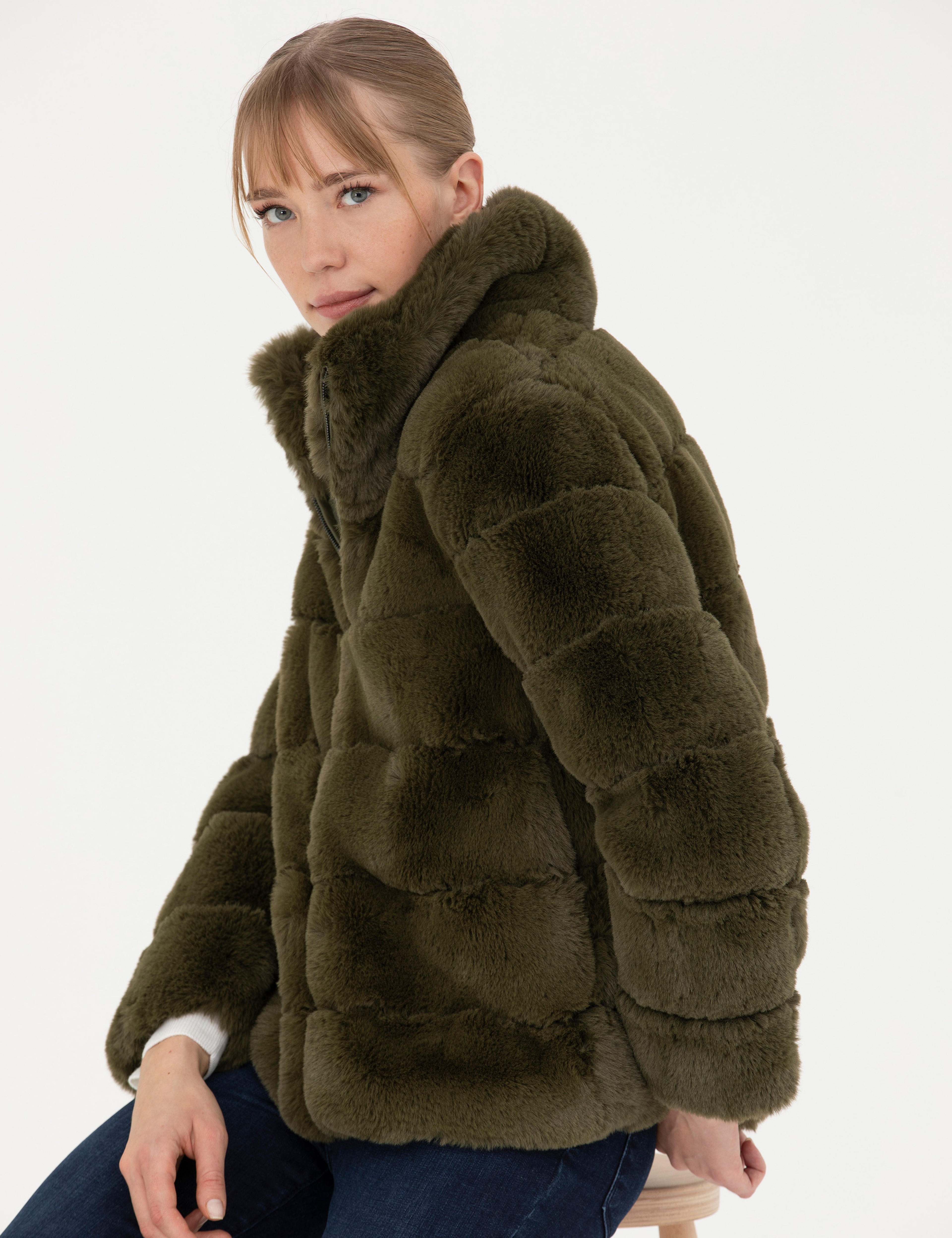 Haki Comfort Fit Suni Kürk - Image 3
