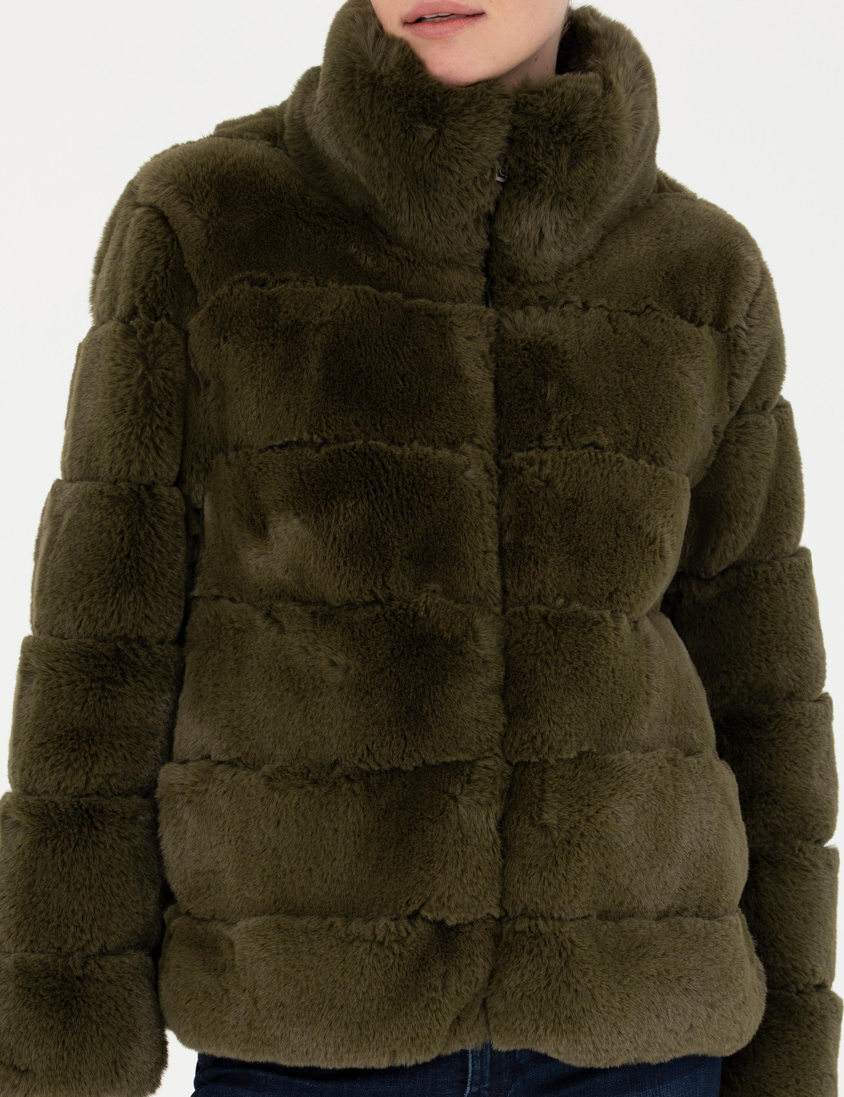 Haki Comfort Fit Suni Kürk