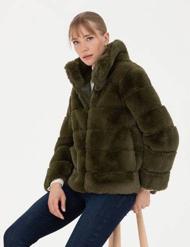 Haki Comfort Fit Suni Kürk