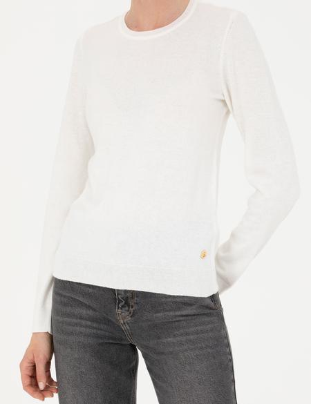 Krem Slim Fit Bisiklet Yaka Kazak - 50280688004