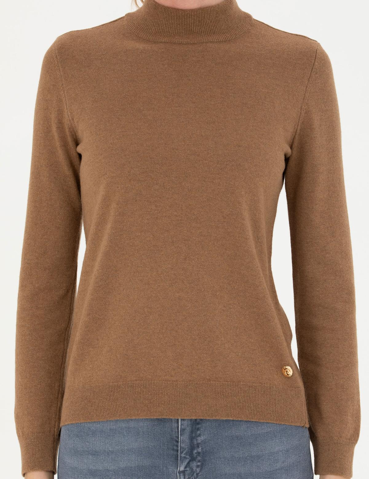 Camel Slim Fit Yarım Balıkçı Yaka Kazak - 50280689003