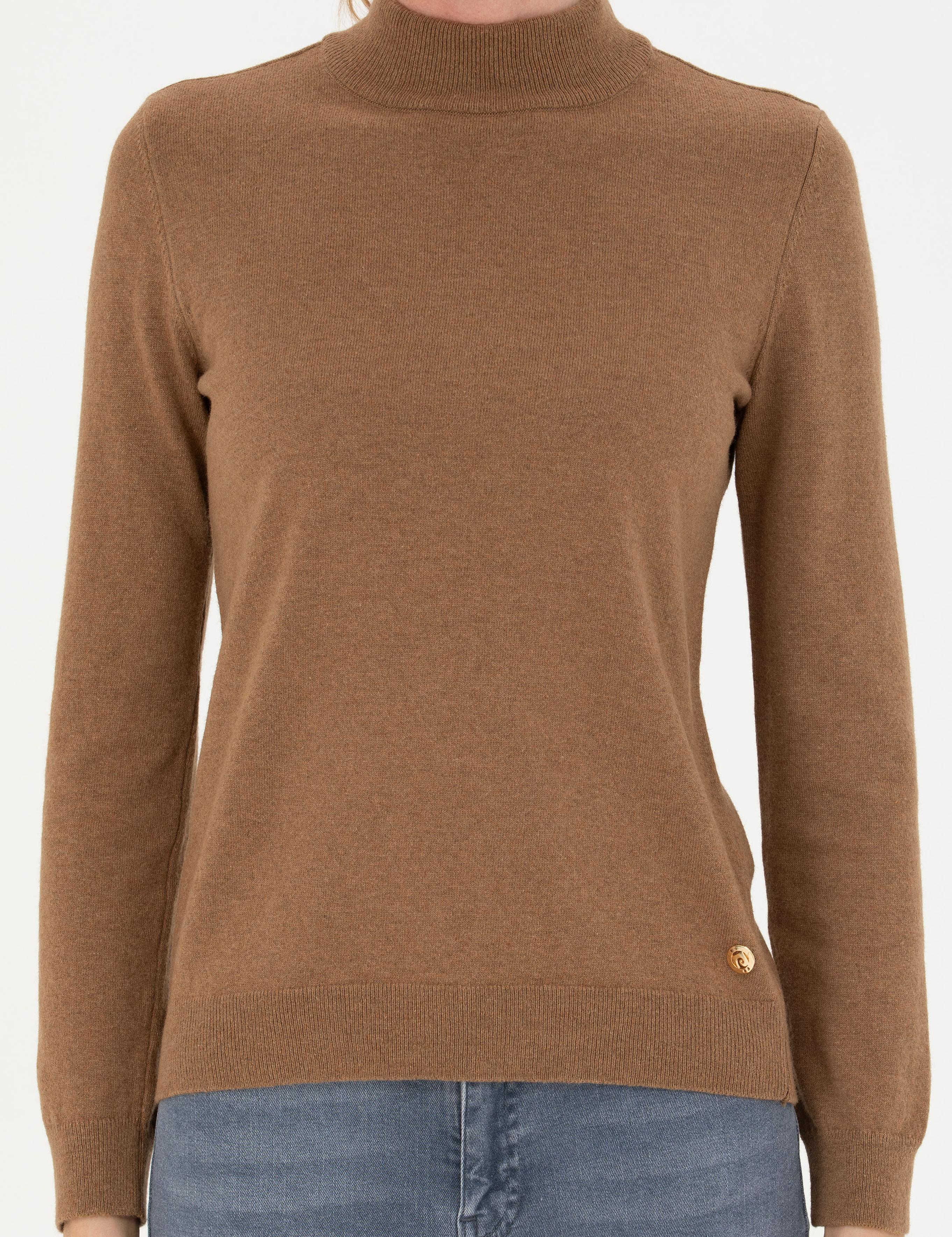 Camel Slim Fit Yarım Balıkçı Yaka Kazak