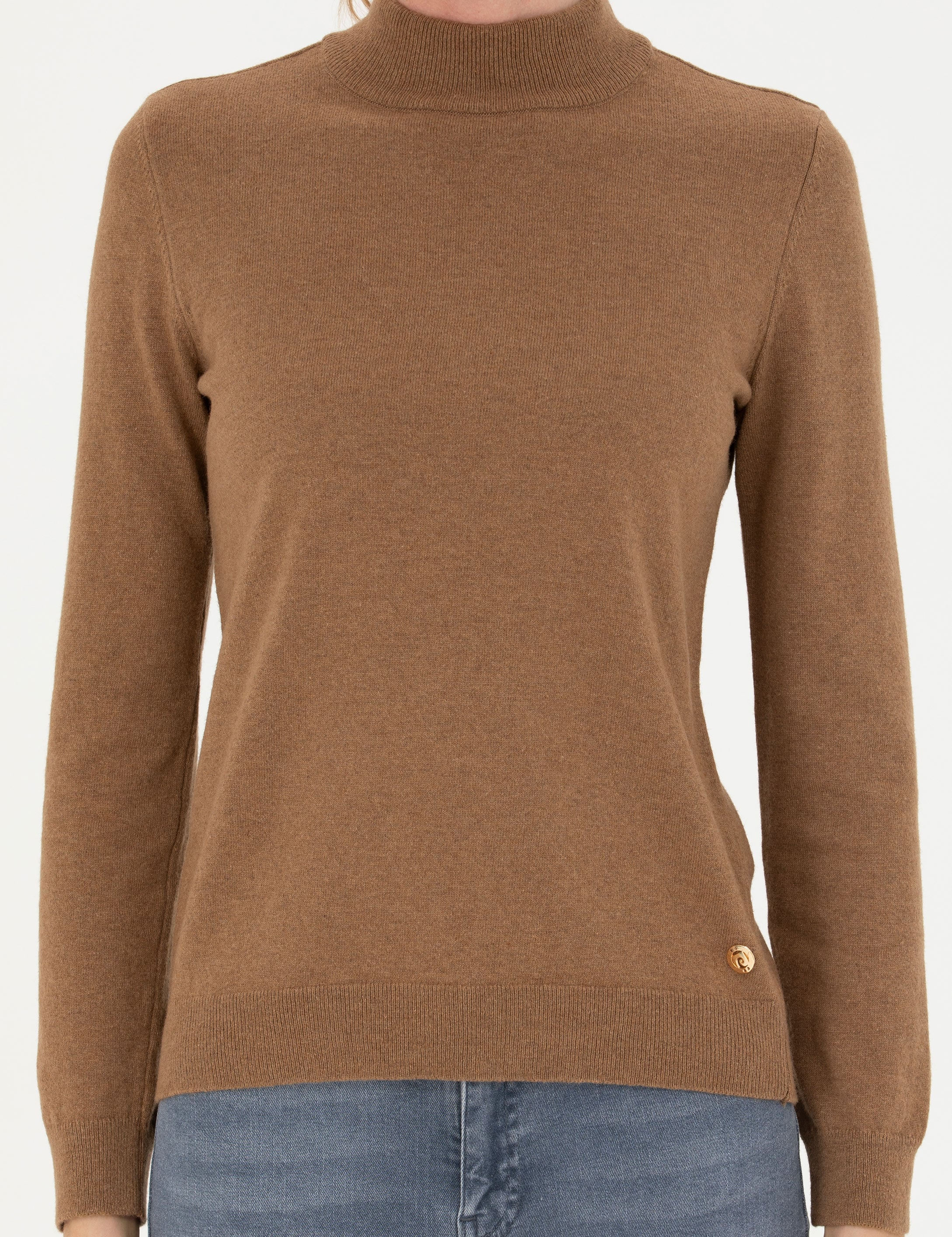 Camel Slim Fit Yarım Balıkçı Yaka Kazak - Image 6