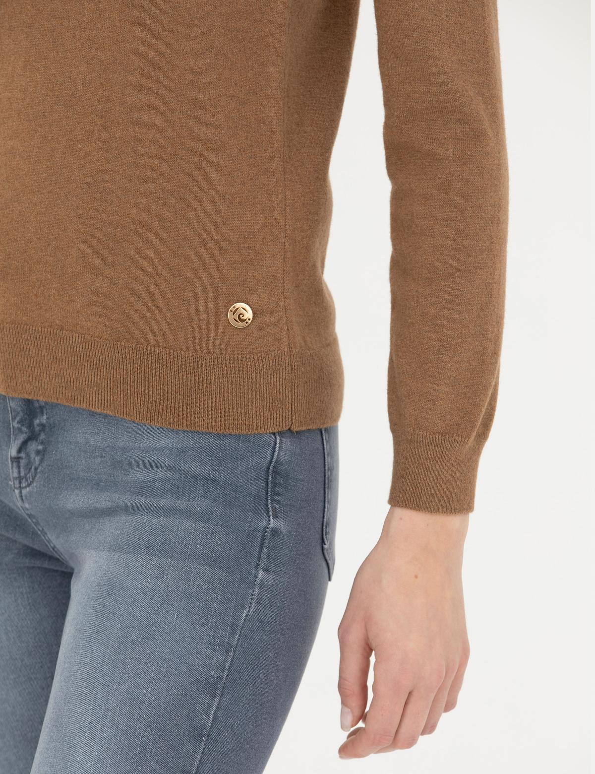 Camel Slim Fit Yarım Balıkçı Yaka Kazak - 50280689003