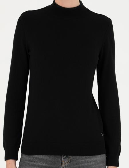 Siyah Slim Fit Yarım Balıkçı Yaka Kazak - 50280689011